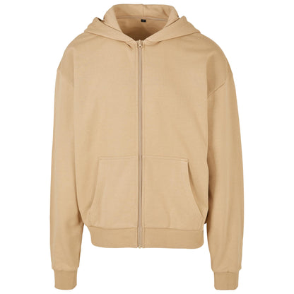 Union Beige - Front - Build Your Brand Mens Ultra Heavyweight Full Zip Hoodie