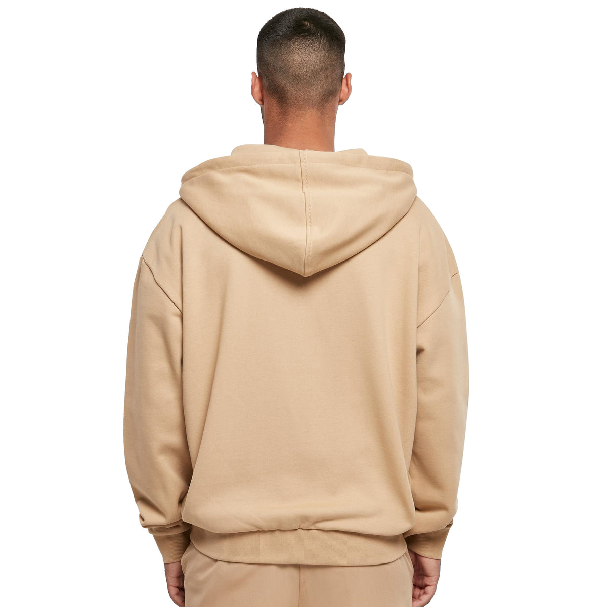 Union Beige - Pack Shot - Build Your Brand Mens Ultra Heavyweight Full Zip Hoodie