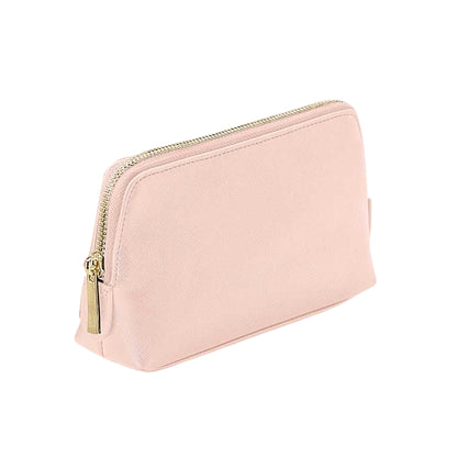 Soft Pink - Back - Bagbase Boutique Leather-Look PU Toiletry Bag