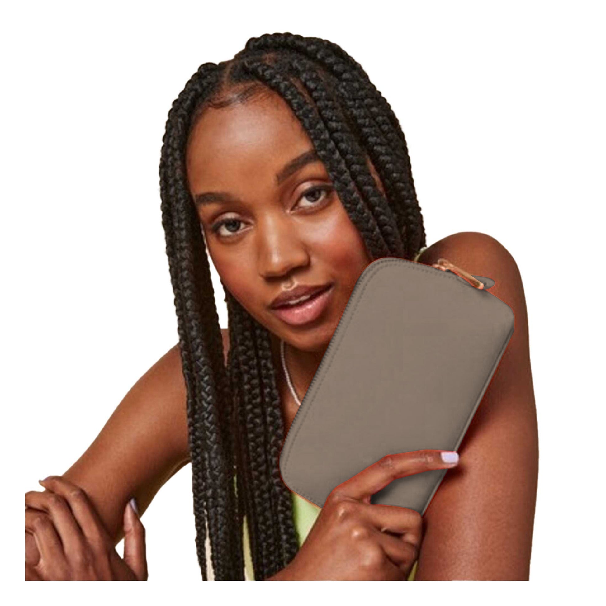 Taupe - Back - Bagbase Boutique Leather-Look PU Toiletry Bag