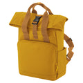Mustard Yellow - Front - Bagbase Roll Top Recycled Twin Handle Backpack