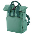 Sage Green - Front - Bagbase Roll Top Recycled Twin Handle Backpack