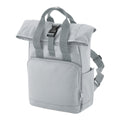 Light Grey - Front - Bagbase Roll Top Recycled Twin Handle Backpack