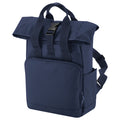 Navy Dusk - Front - Bagbase Roll Top Recycled Twin Handle Backpack