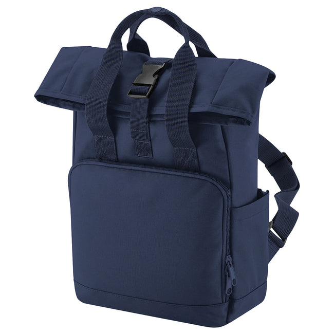 Navy Dusk - Front - Bagbase Roll Top Recycled Twin Handle Backpack