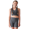 Dark Grey Marl - Side - Tombo Girls Marl Seamless Cycling Shorts