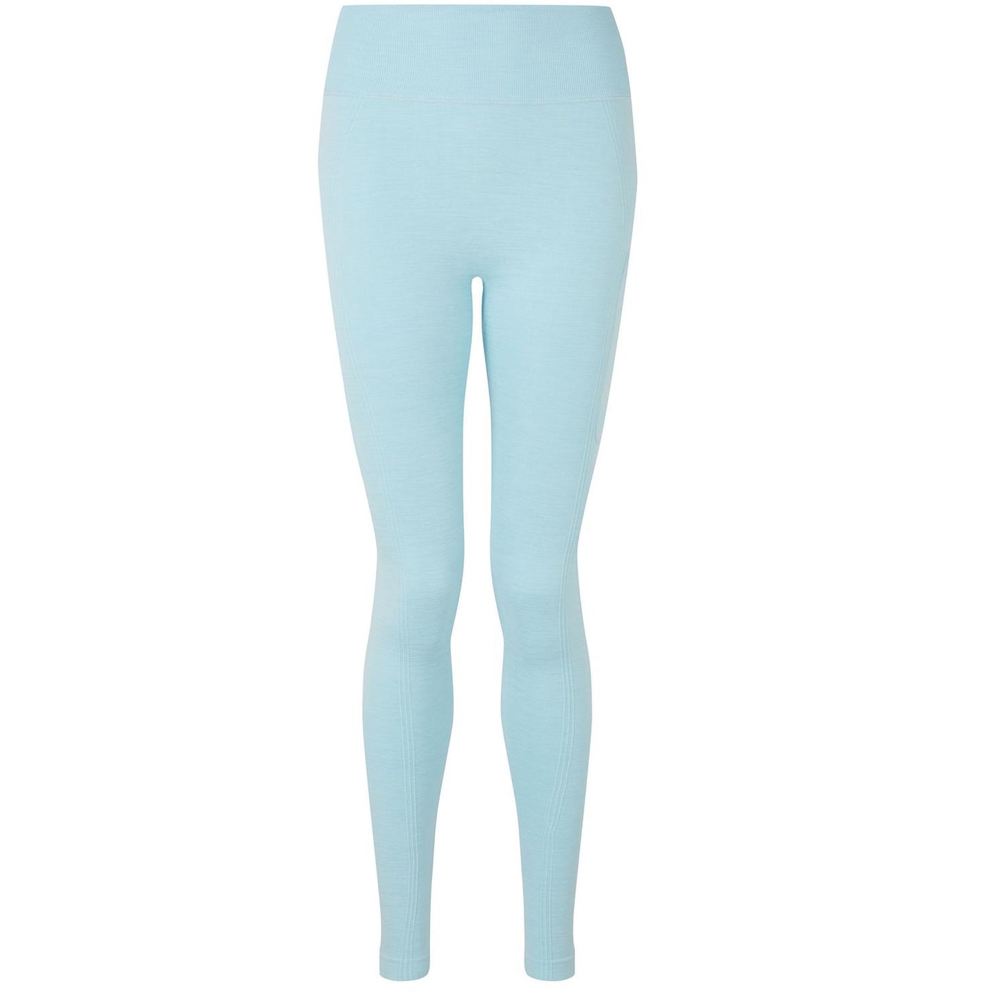 Sky Blue - Front - TriDri Womens-Ladies Melange Sculpted Seamless 3D Leggings