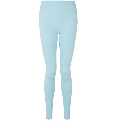 Sky Blue - Front - TriDri Womens-Ladies Melange Sculpted Seamless 3D Leggings