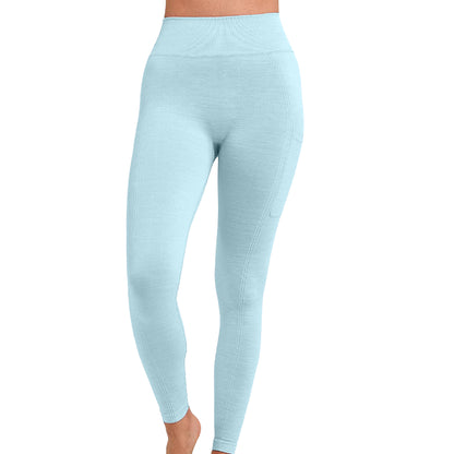 Sky Blue - Lifestyle - TriDri Womens-Ladies Melange Sculpted Seamless 3D Leggings