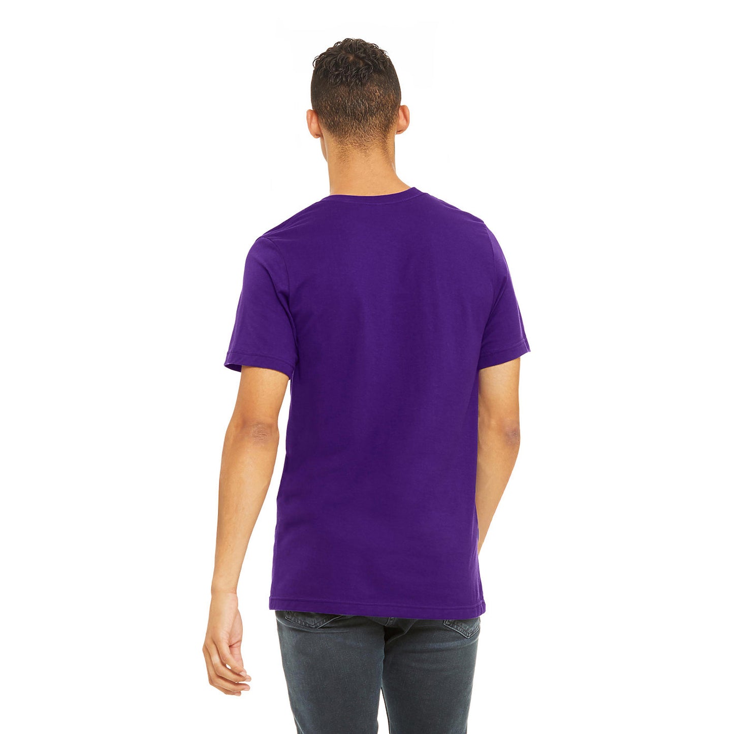 Team Purple - Back - Bella + Canvas Unisex Adult Jersey Crew Neck T-Shirt