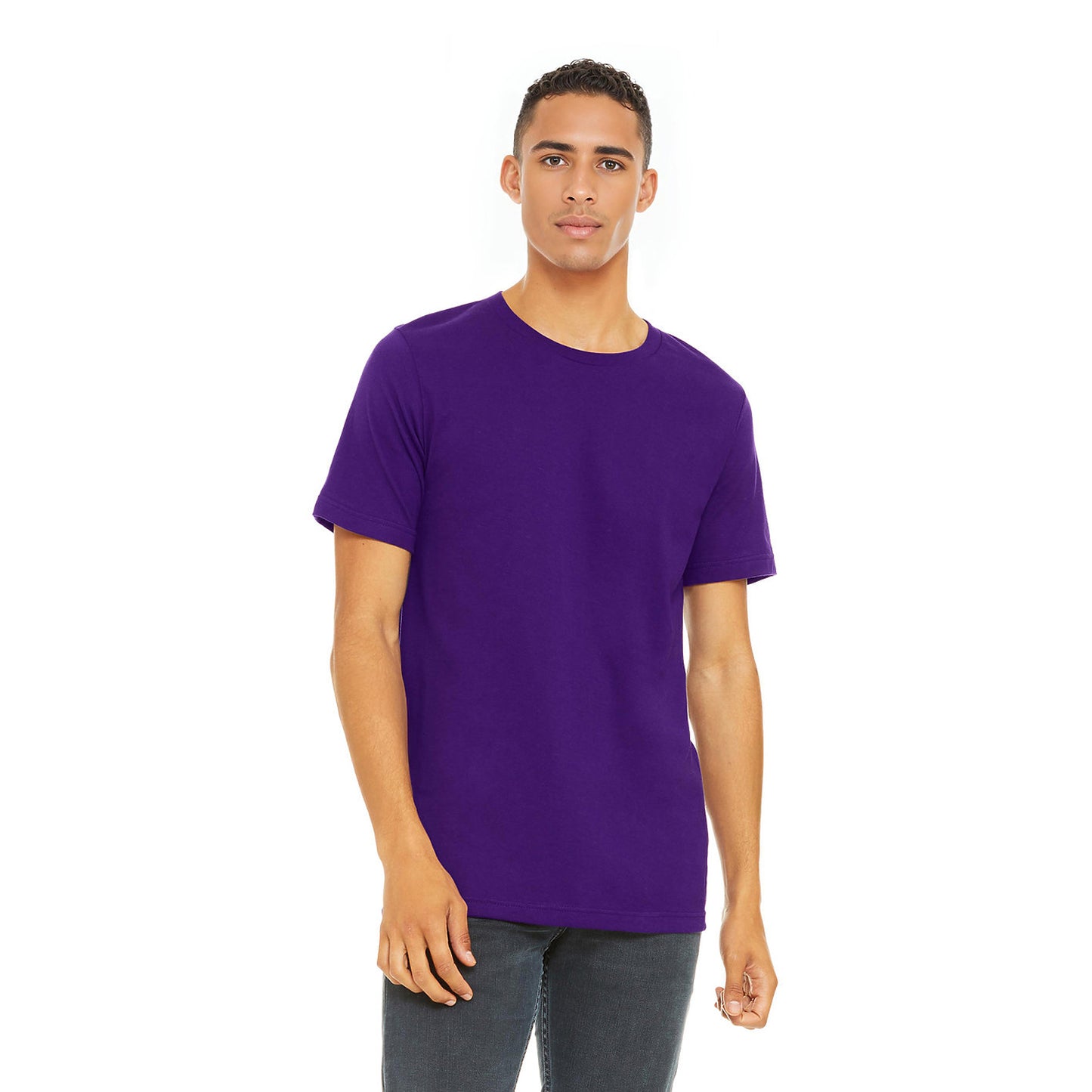 Team Purple - Side - Bella + Canvas Unisex Adult Jersey Crew Neck T-Shirt