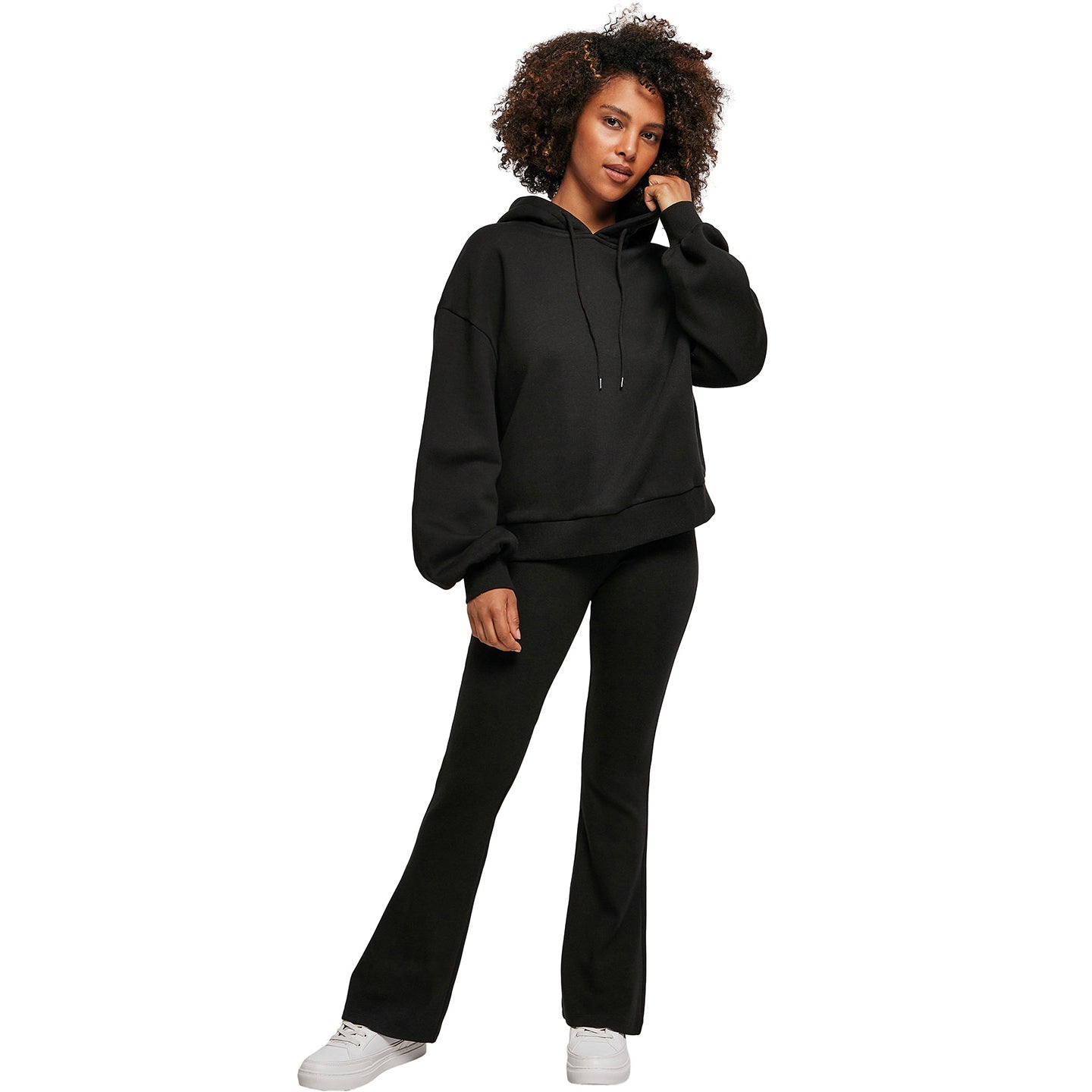 Black - Back - Build Your Brand Womens-Ladies Organic Oversized Hoodie