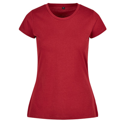 Burgundy - Front - Build Your Brand Womens-Ladies Basic T-Shirt