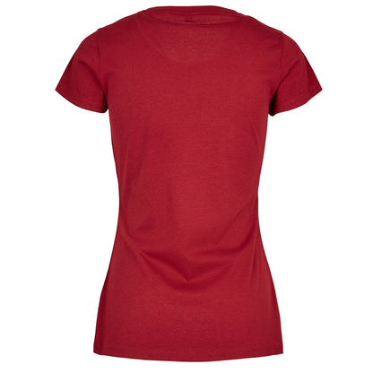 Burgundy - Side - Build Your Brand Womens-Ladies Basic T-Shirt