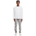 White - Back - Build Your Brand Mens Cut-On Oversized Long-Sleeved T-Shirt