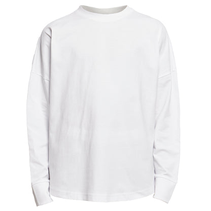 White - Front - Build Your Brand Mens Cut-On Oversized Long-Sleeved T-Shirt
