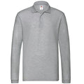 Athletic Heather - Front - Fruit of the Loom Mens Premium Long-Sleeved Polo Shirt