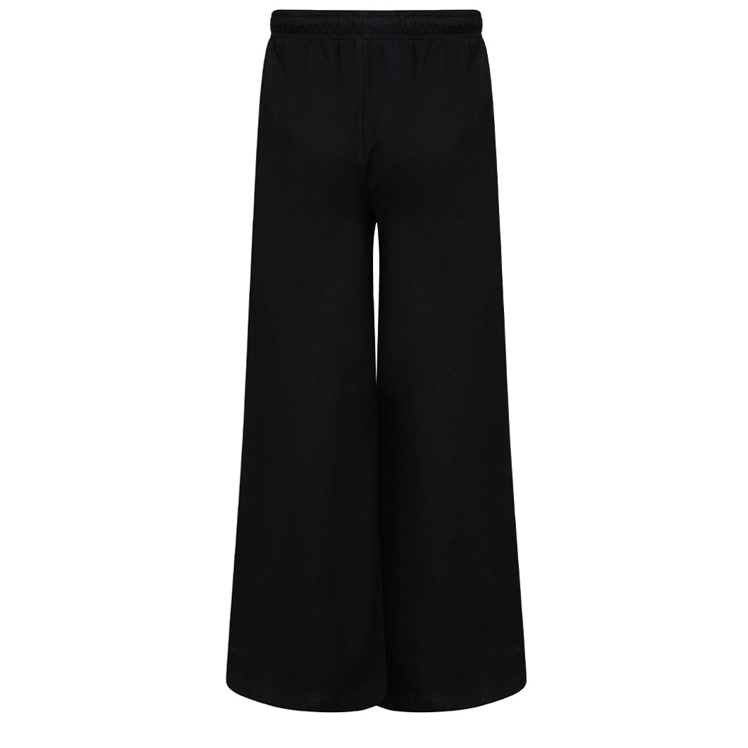 Black - Back - Skinni Fit Womens-Ladies Sustainable Wide Leg Jogging Bottoms