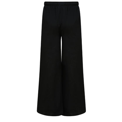 Black - Back - Skinni Fit Womens-Ladies Sustainable Wide Leg Jogging Bottoms
