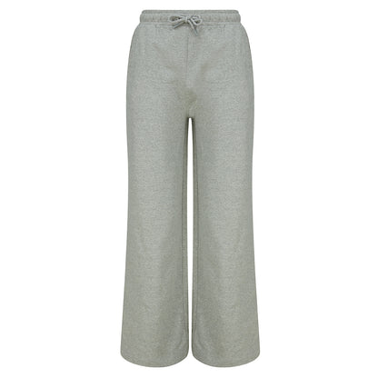 Heather Grey - Front - Skinni Fit Womens-Ladies Sustainable Wide Leg Jogging Bottoms