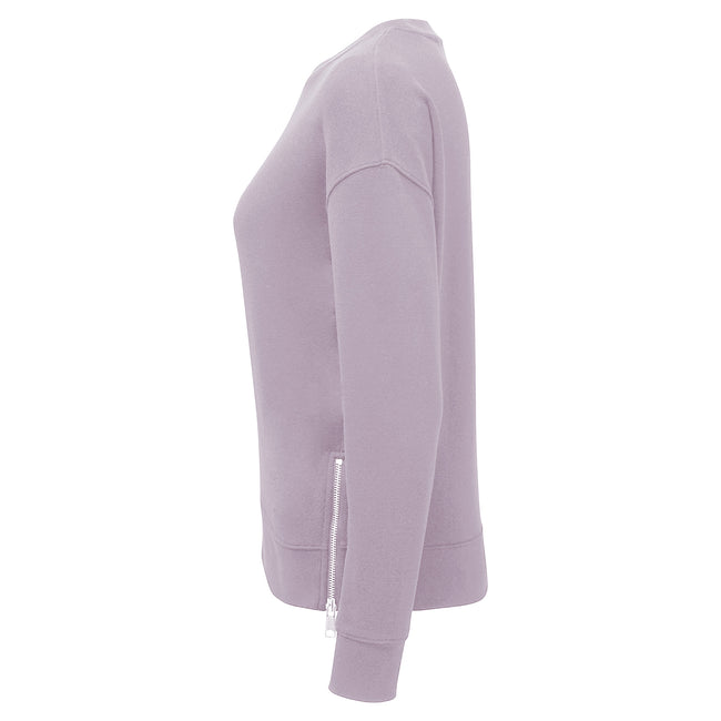 Lilac - Side - TriDri Womens-Ladies Recycled Zipped Sweatshirt
