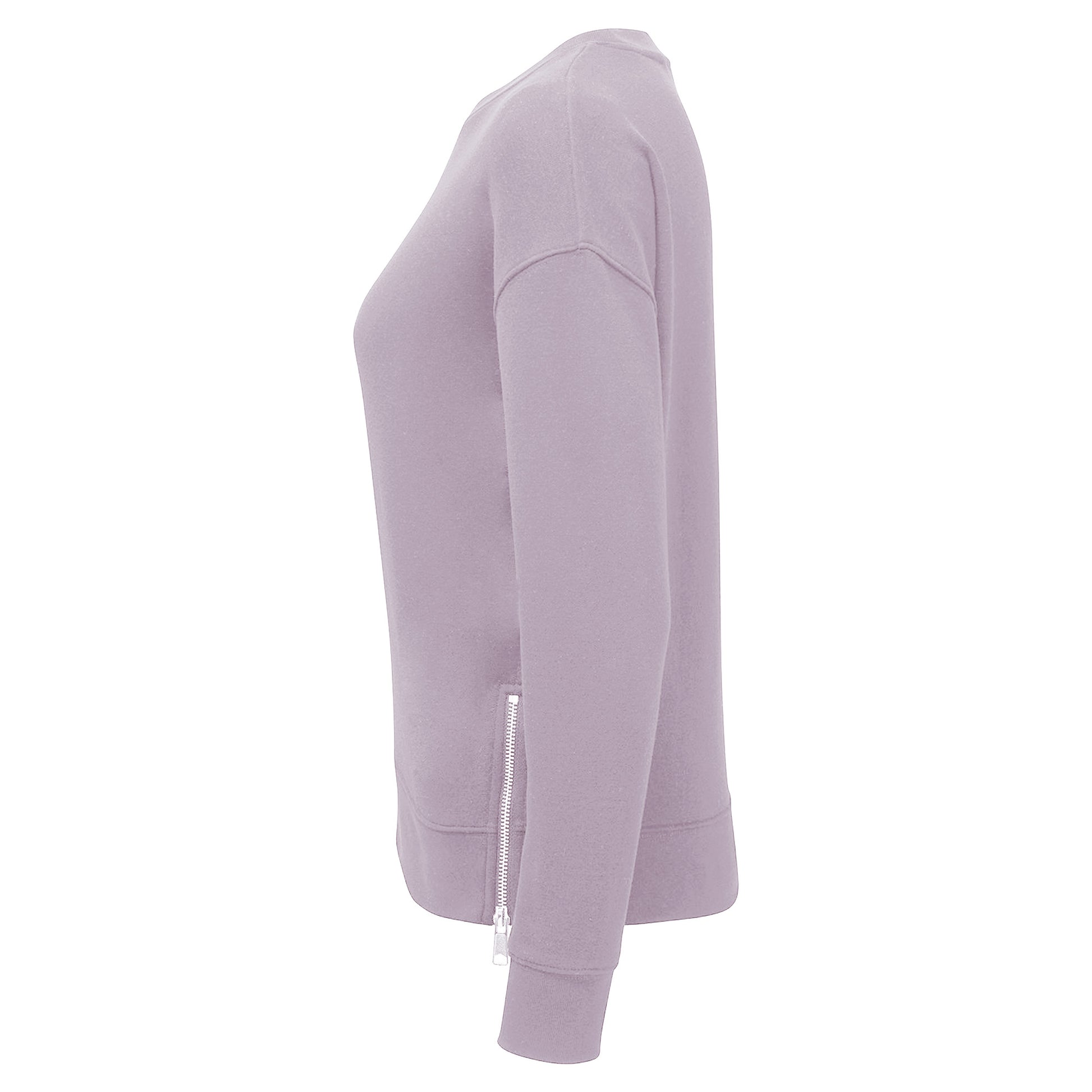 Lilac - Side - TriDri Womens-Ladies Recycled Zipped Sweatshirt