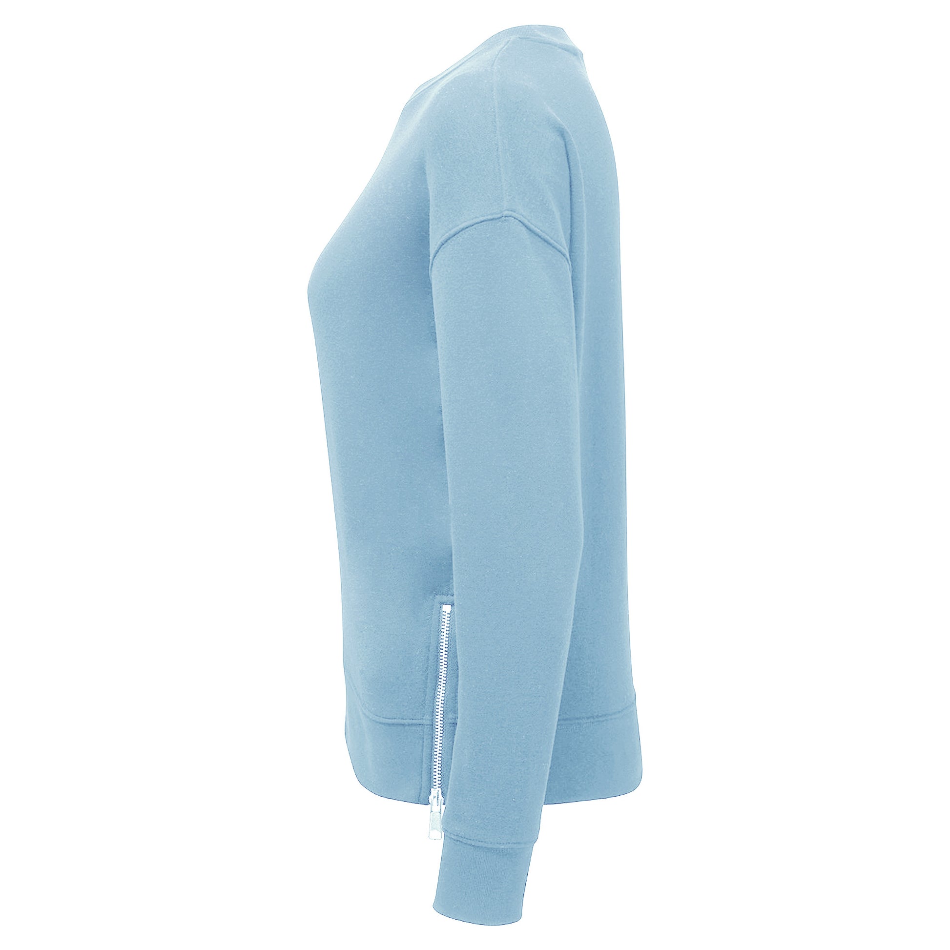 Sky Blue - Side - TriDri Womens-Ladies Recycled Zipped Sweatshirt