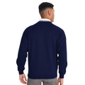 Navy - Side - Maddins Mens 14 Gauge V Neck Fully Fashioned Jumper - Sweatshirt
