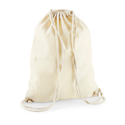 Natural - Back - Westford Mill Recycled Cotton Drawstring Bag