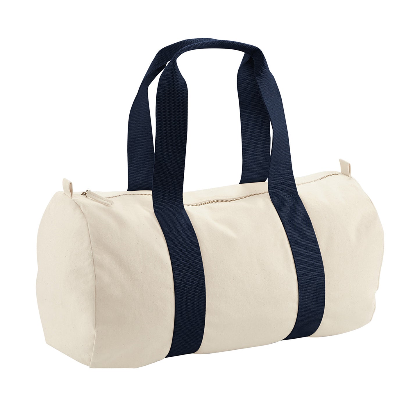 Natural-French Navy - Front - Westford Mill EarthAware Organic Duffle Bag