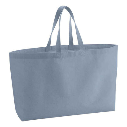 Dusty Blue - Front - Westford Mill Canvas Oversized Tote Bag