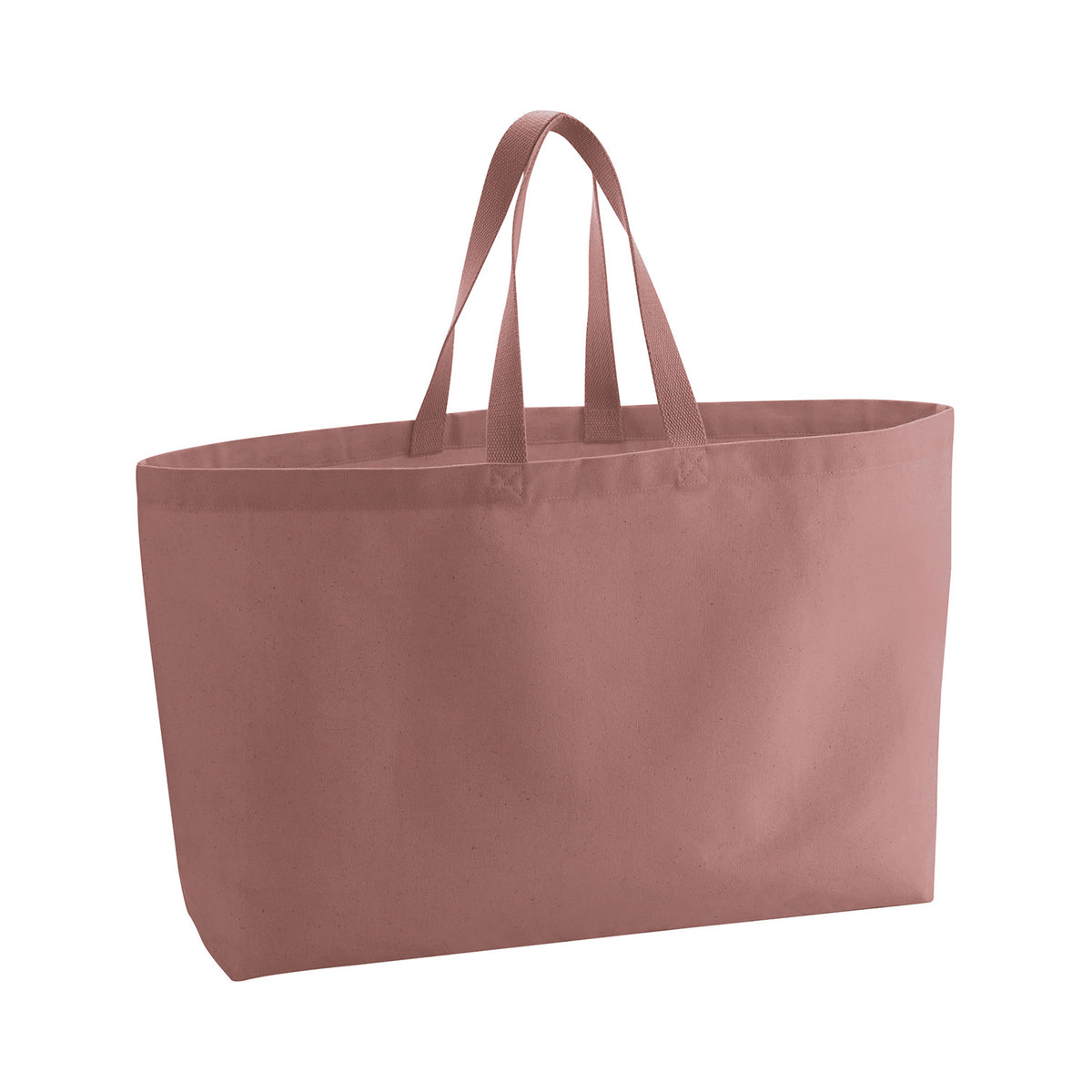 Rose Pink - Front - Westford Mill Canvas Oversized Tote Bag