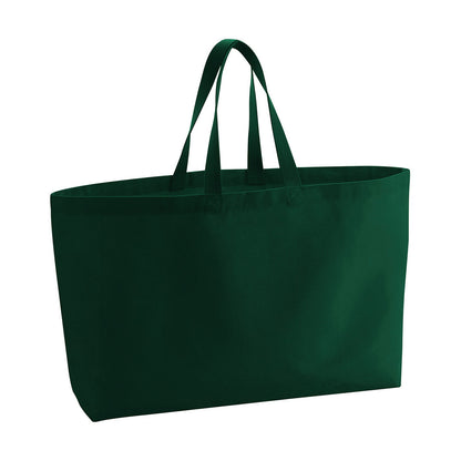 Bottle Green - Front - Westford Mill Canvas Oversized Tote Bag