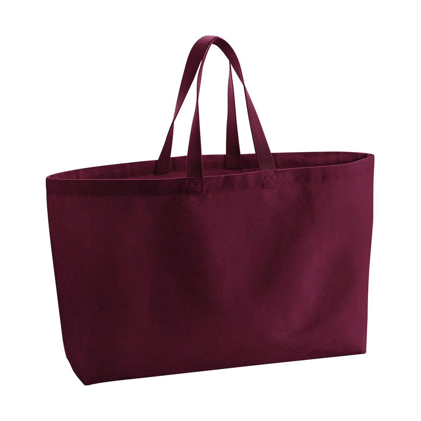 Burgundy - Front - Westford Mill Canvas Oversized Tote Bag