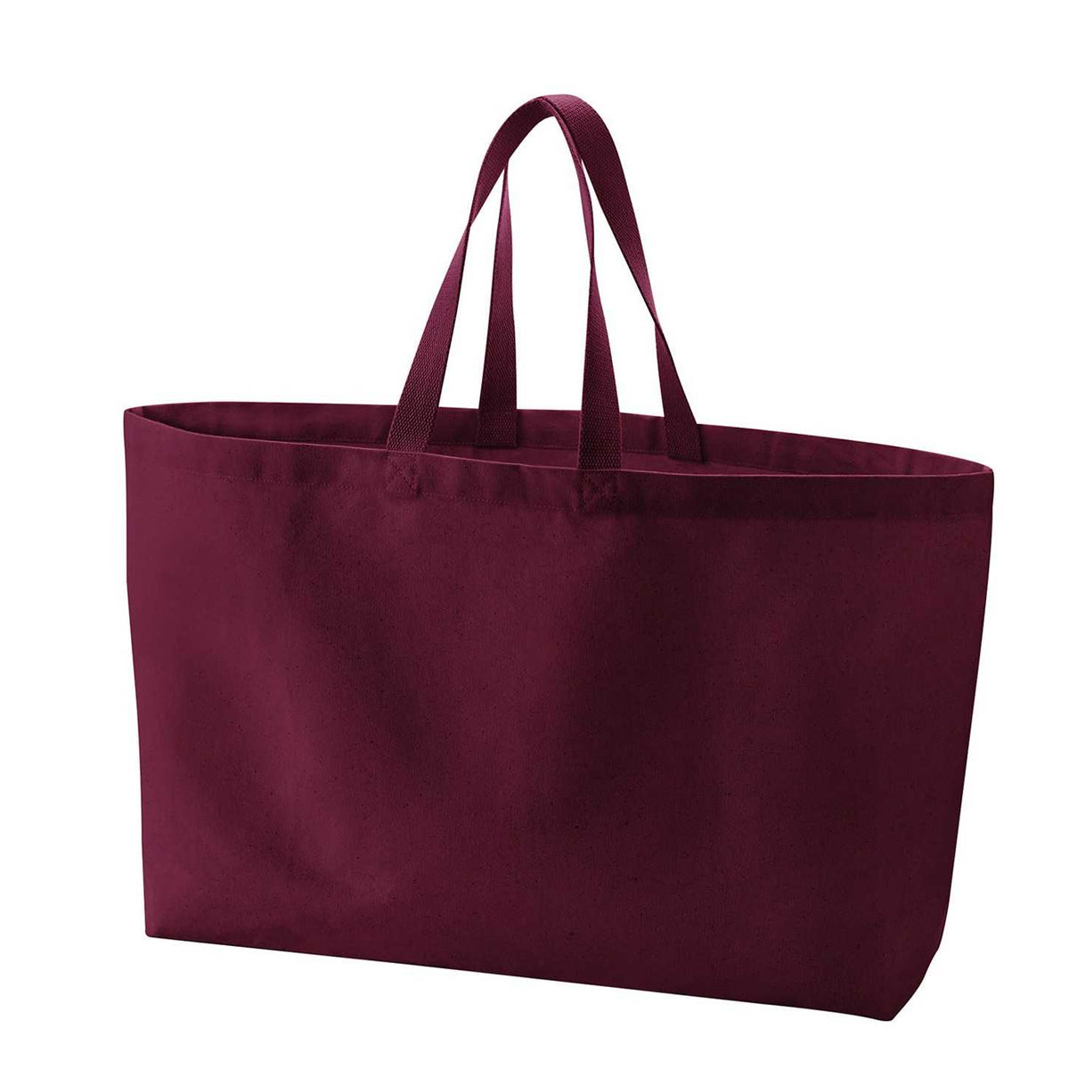 Burgundy - Back - Westford Mill Canvas Oversized Tote Bag