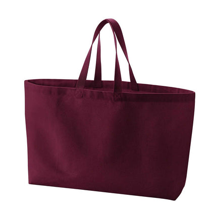 Burgundy - Back - Westford Mill Canvas Oversized Tote Bag