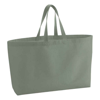 Dusty Green - Front - Westford Mill Canvas Oversized Tote Bag