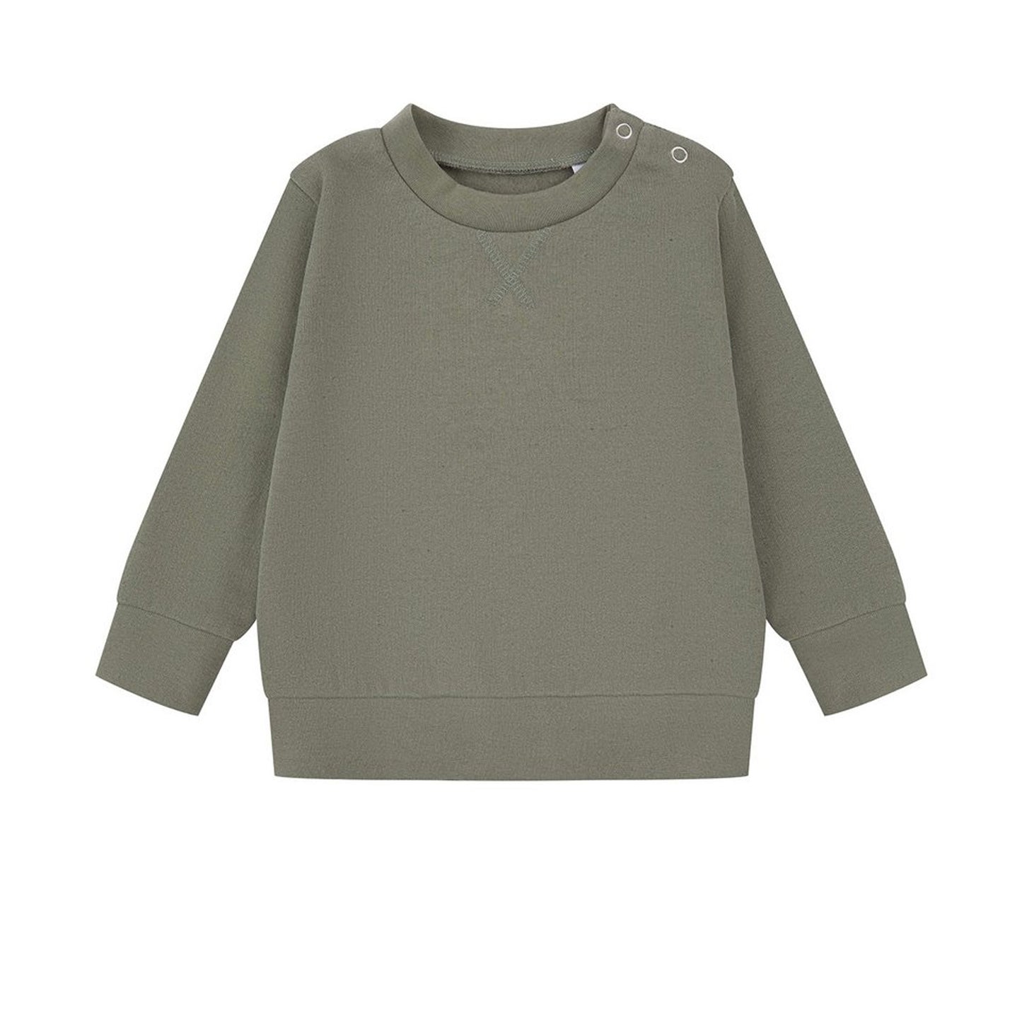 Khaki - Front - Larkwood Baby Sustainable Sweatshirt