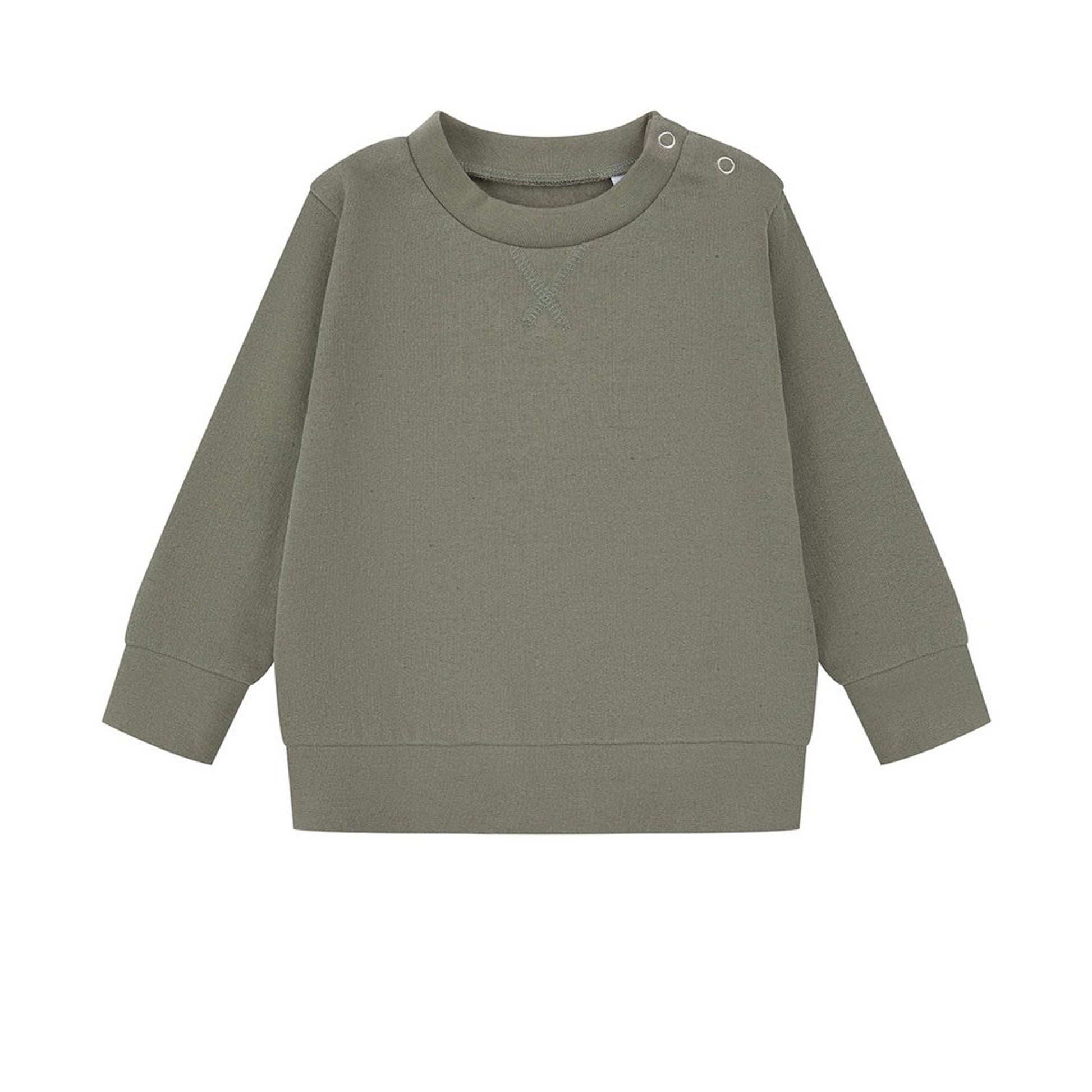 Khaki - Front - Larkwood Baby Sustainable Sweatshirt