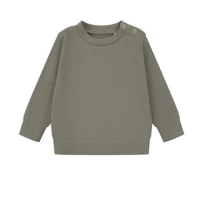 Khaki - Front - Larkwood Baby Sustainable Sweatshirt