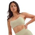 Sage Green - Side - TriDri Womens-Ladies Melange Seamless 3D Sports Bra