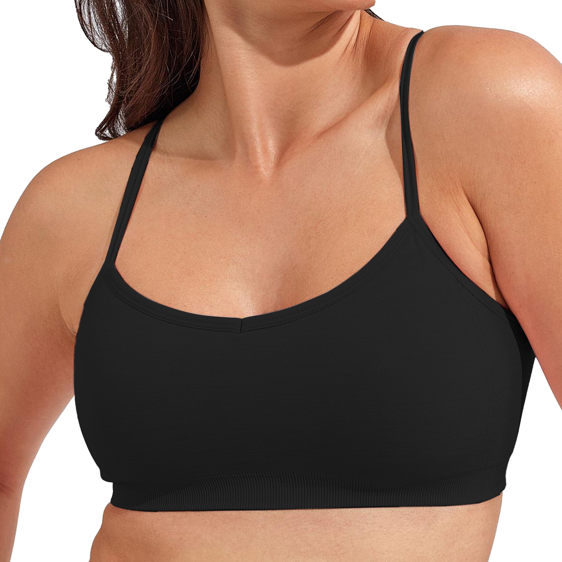 Black - Side - TriDri Womens-Ladies Recycled Seamless 3D Sports Bra