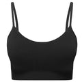 Black - Front - TriDri Womens-Ladies Recycled Seamless 3D Sports Bra