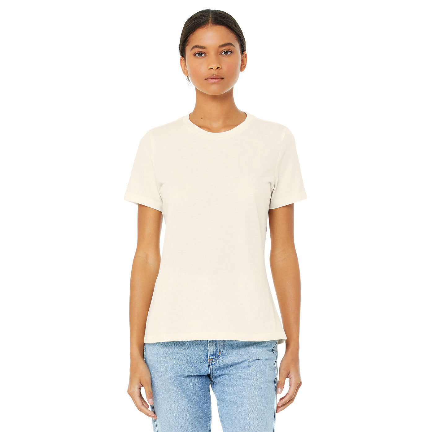 Heather Natural - Back - Bella + Canvas Womens-Ladies Heather T-Shirt