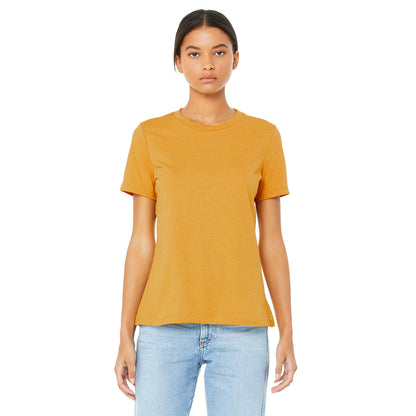 Heather Mustard - Back - Bella + Canvas Womens-Ladies Heather T-Shirt