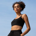 Black - Back - Skinni Fit Womens-Ladies Fashion Sustainable Adjustable Strap Crop Top
