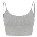 Heather Grey - Front - Skinni Fit Womens-Ladies Fashion Sustainable Adjustable Strap Crop Top