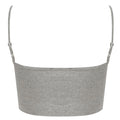 Heather Grey - Back - Skinni Fit Womens-Ladies Fashion Sustainable Adjustable Strap Crop Top