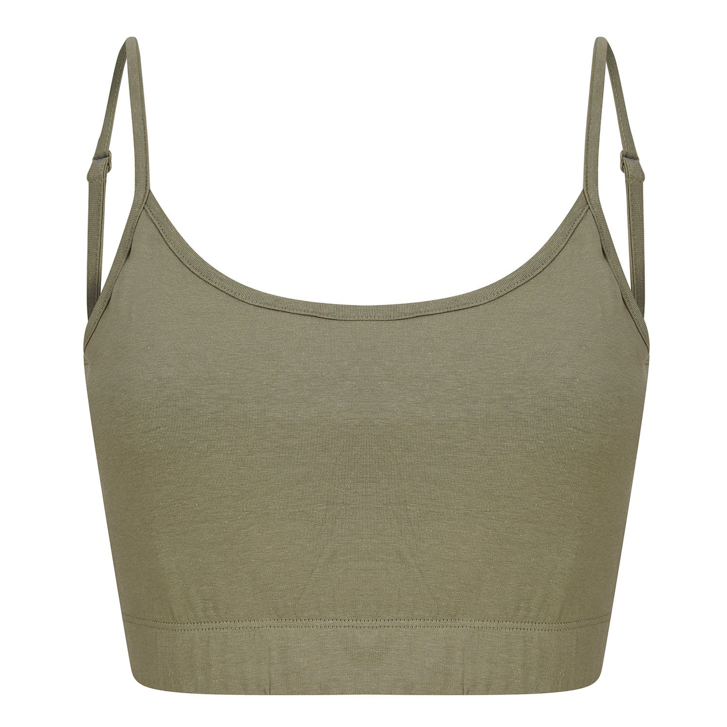 Khaki - Front - Skinni Fit Womens-Ladies Fashion Sustainable Adjustable Strap Crop Top