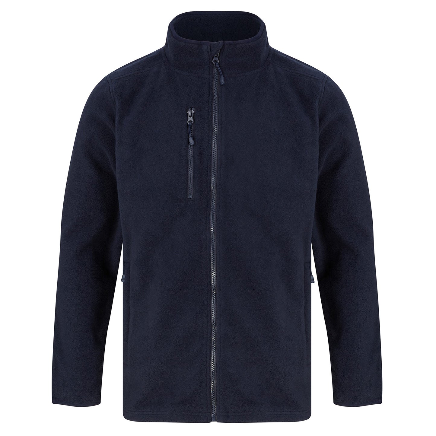 Navy - Front - Henbury Unisex Adult Recycled Polyester Fleece Jacket